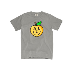 Peach Smiley Face Grey Tee